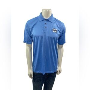 Champion UNC North Carolina Tar Heels Mens Size M Short Sleeve Blue Polo Shirt